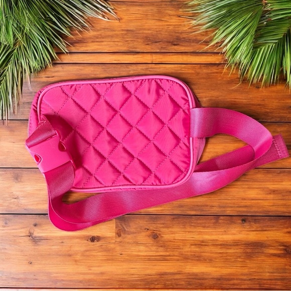 JUICY COUTURE Quilted Crossbody Belt Bag Waist Fanny Pack – Hot Pink - Picture 3 of 10